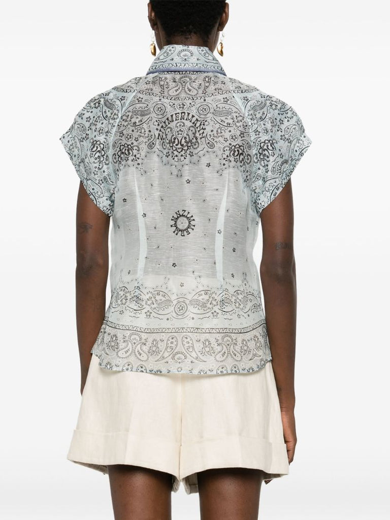 Blue Matchmaker Bandana-print Shirt
