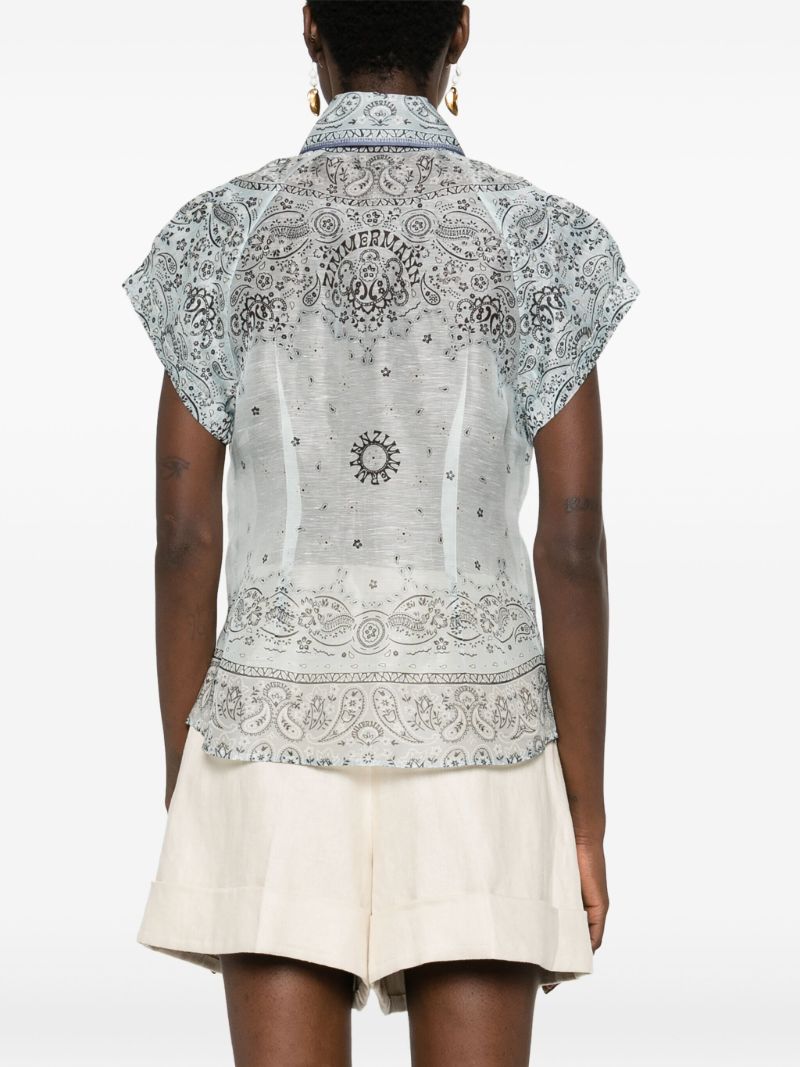 Blue Matchmaker Bandana-print Shirt