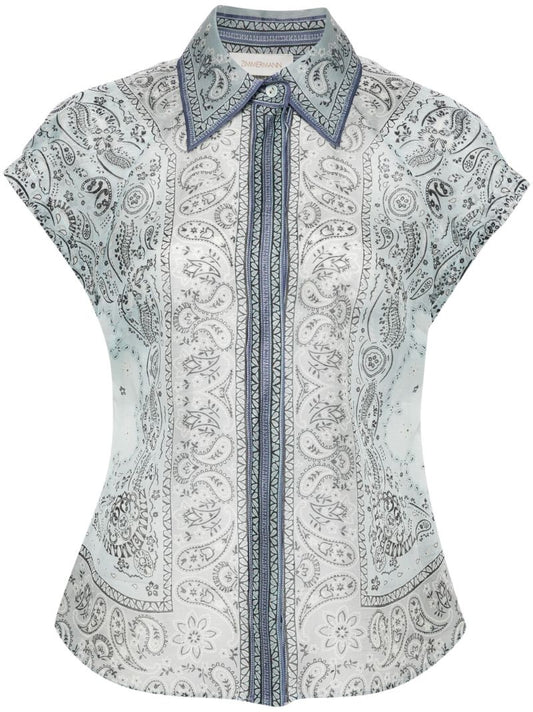 Blue Matchmaker Bandana-print Shirt