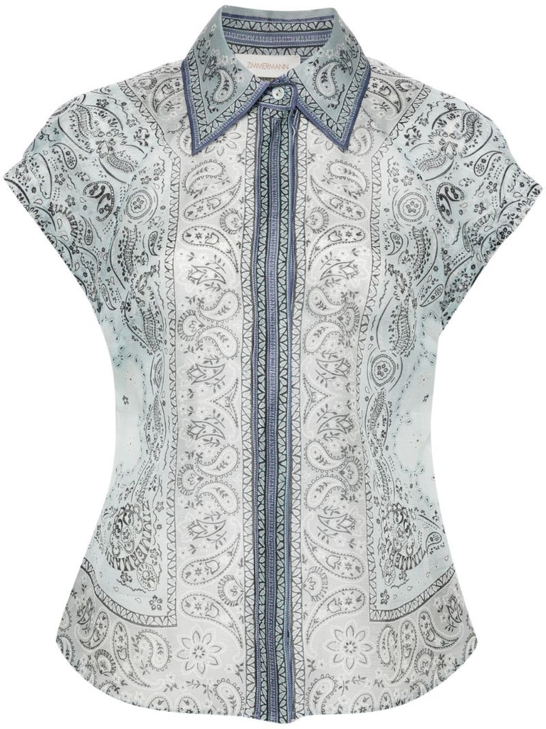 Blue Matchmaker Bandana-print Shirt