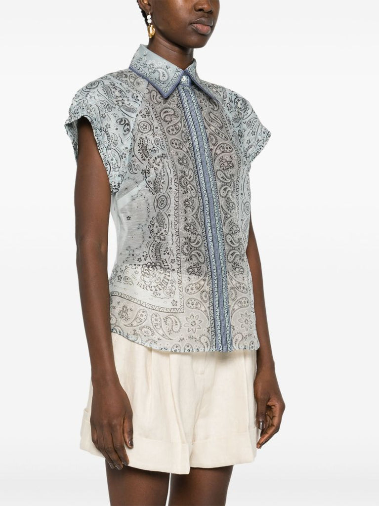 Blue Matchmaker Bandana-print Shirt