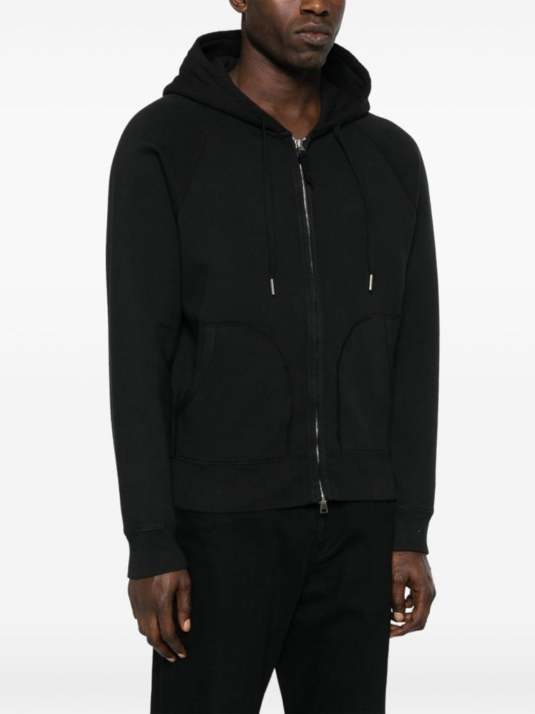 Black Zip-up Cotton Hoodie