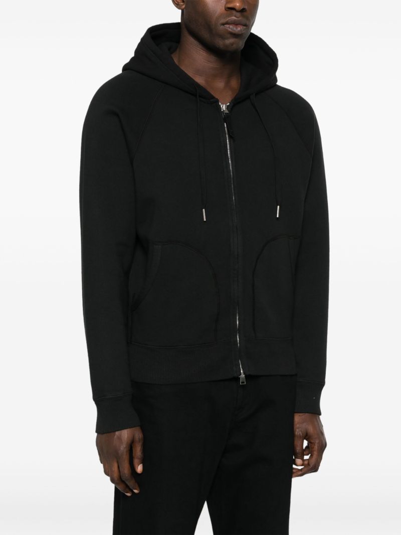 Black Zip-up Cotton Hoodie