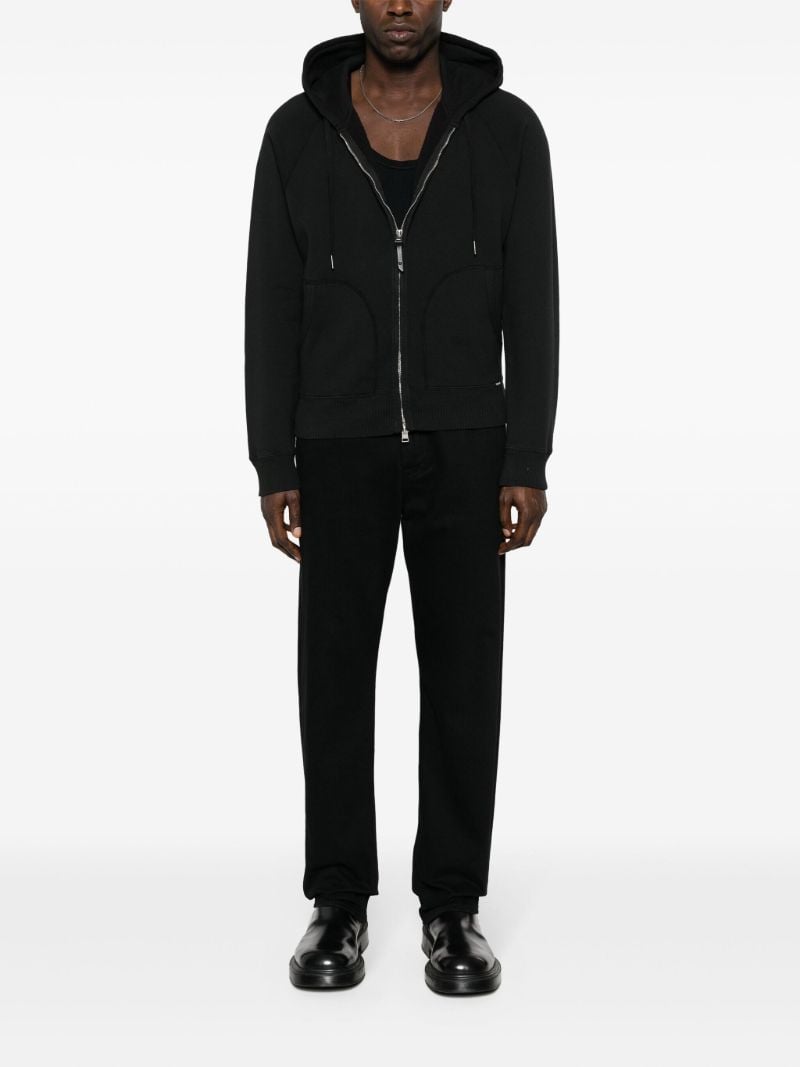 Black Zip-up Cotton Hoodie