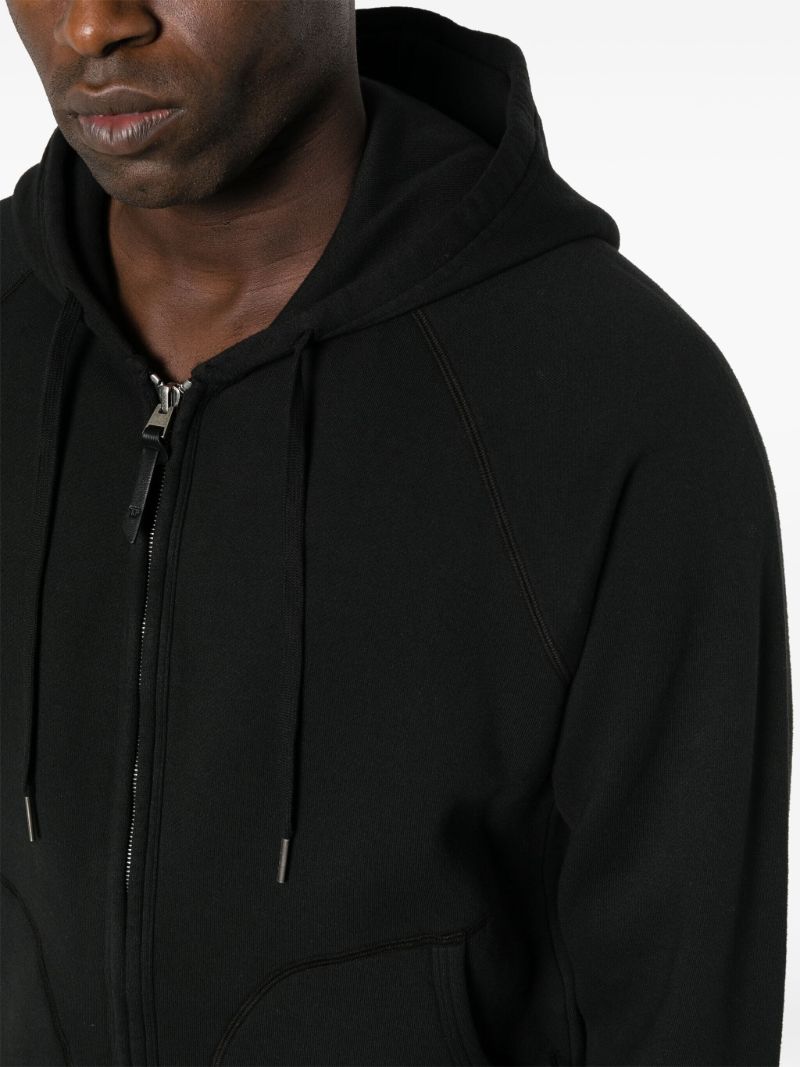 Black Zip-up Cotton Hoodie