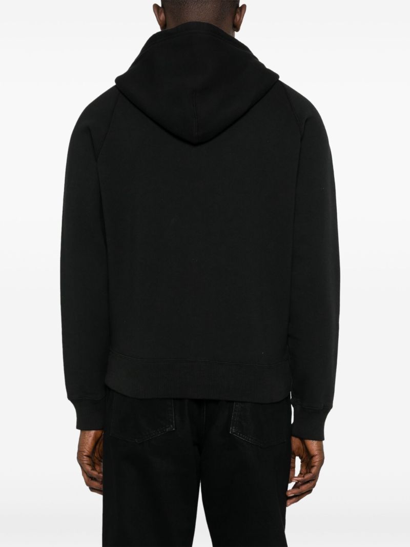 Black Zip-up Cotton Hoodie