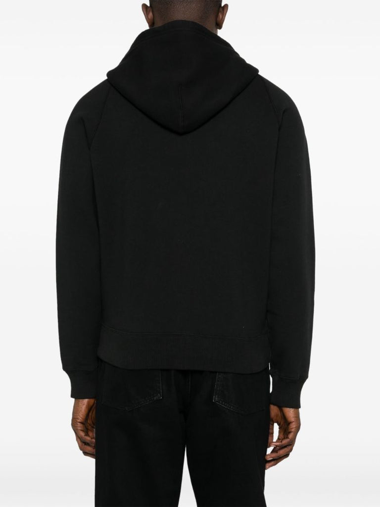 Black Zip-up Cotton Hoodie
