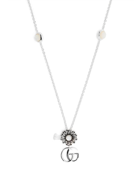 Sterling Silver Gg Marmont Mother of Pearl Necklace