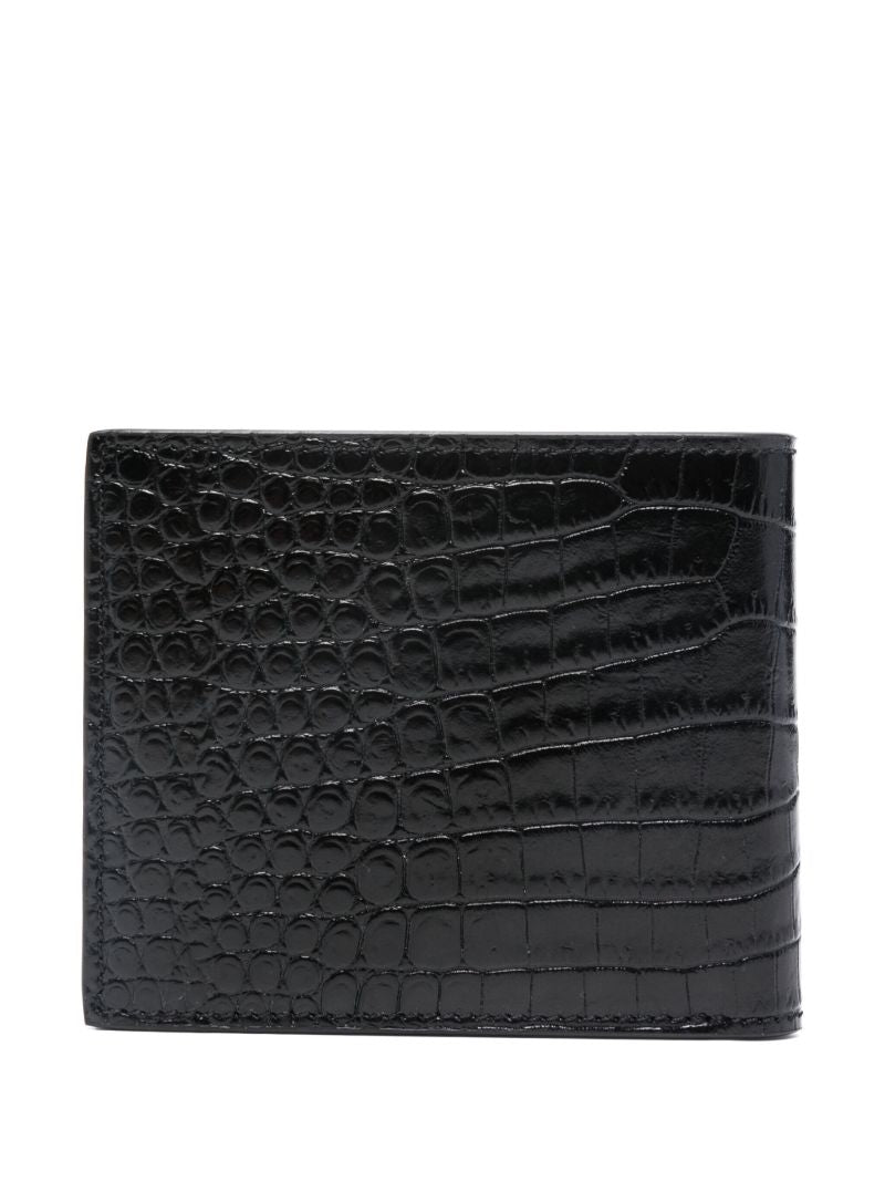 Black Croco-embossed Leather Wallet