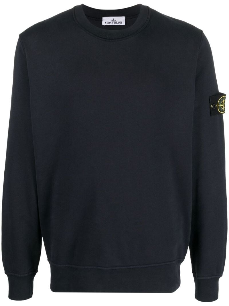 Navy Blue Compass Patch Cotton Sweatshirt