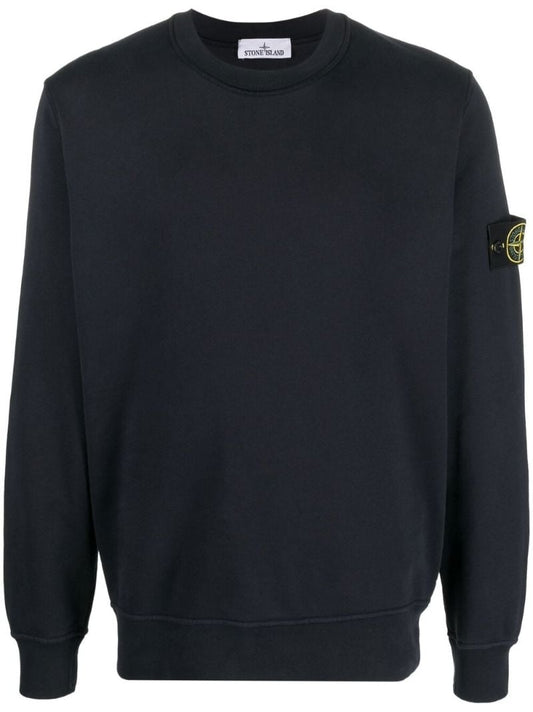 Navy Blue Compass Patch Cotton Sweatshirt