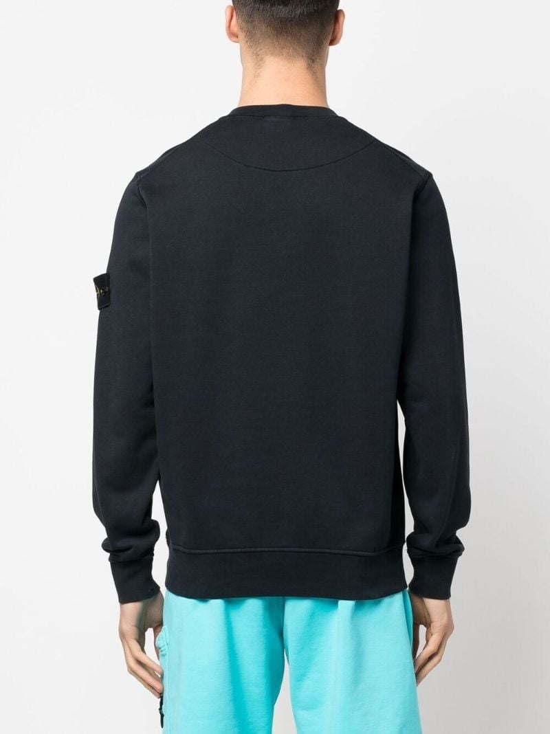Navy Blue Compass Patch Cotton Sweatshirt