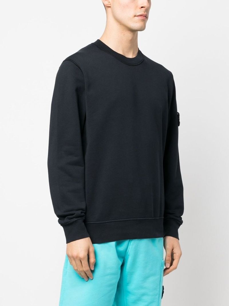 Navy Blue Compass Patch Cotton Sweatshirt
