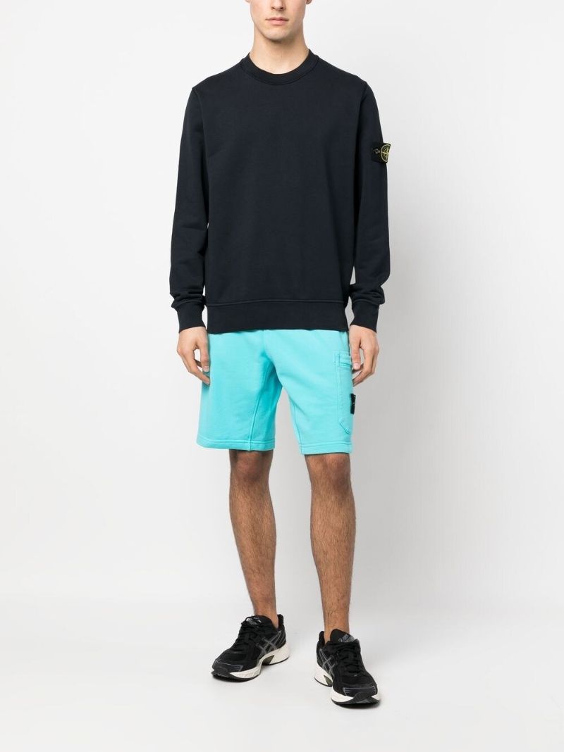 Navy Blue Compass Patch Cotton Sweatshirt