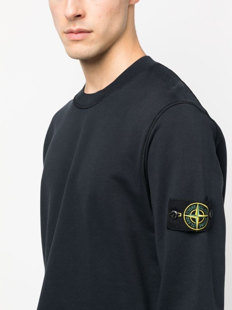 Navy Blue Compass Patch Cotton Sweatshirt