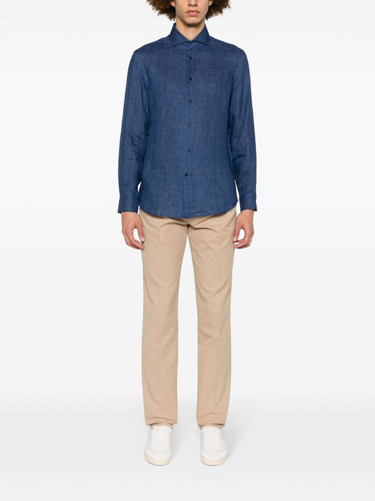 Neutral Straight-leg Chino Trousers