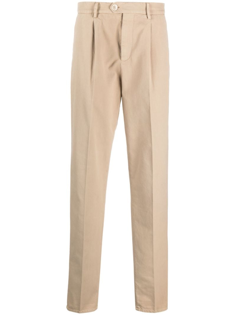 Neutral Straight-leg Chino Trousers