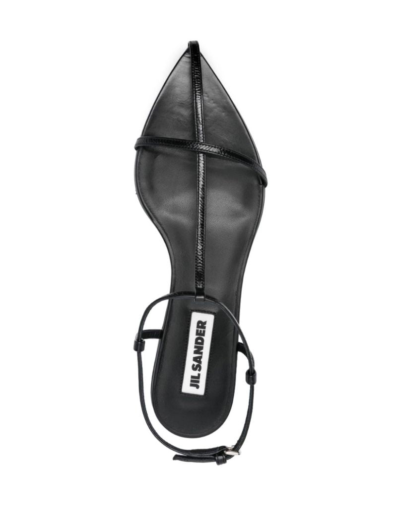 Black T-bar Leather Sandals