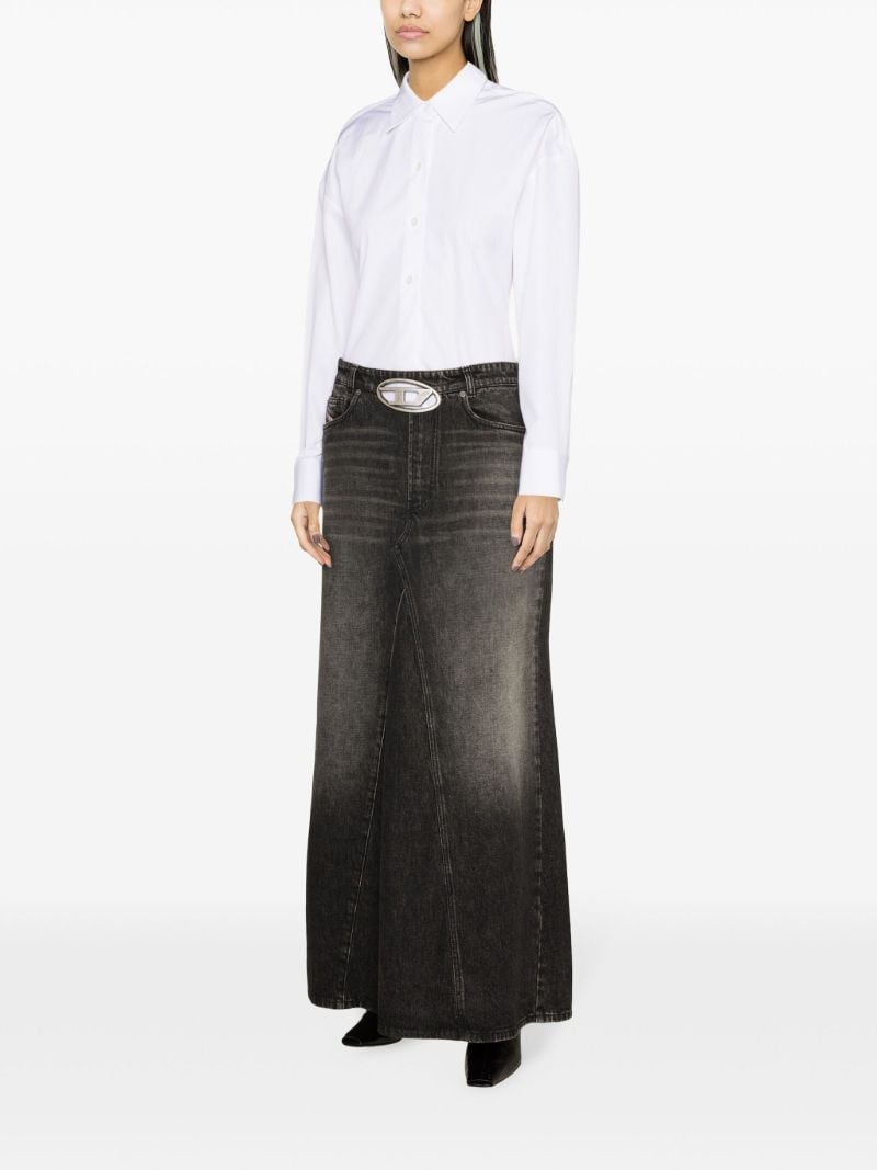 Black De-pago Denim Maxi Skirt