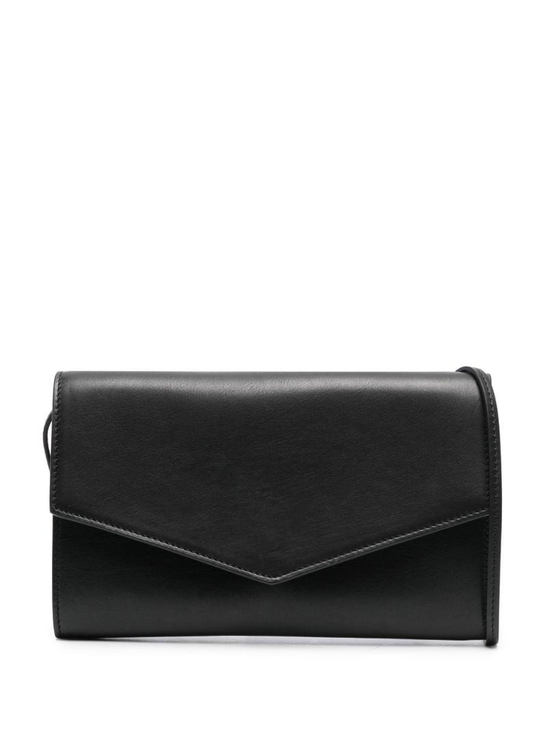 Black Envelope Leather Clutch Bag