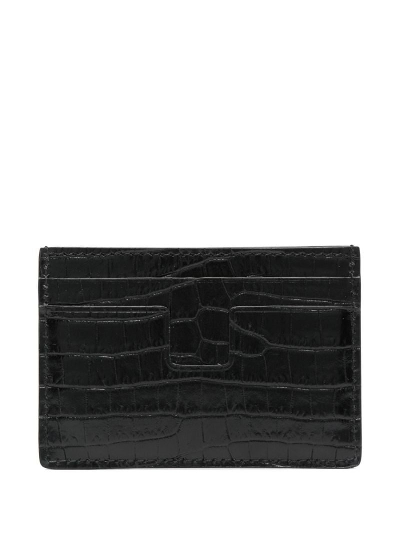 Black Croco-embossed Leather Card Holder