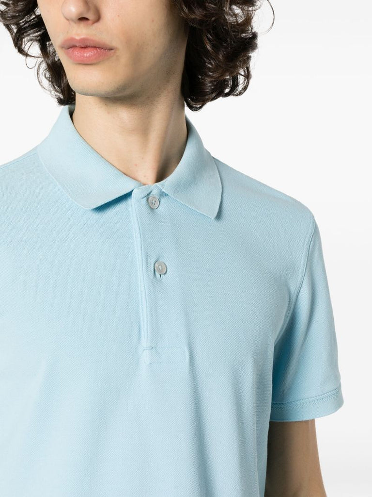 Blue Cotton PiquÃ_x0083_Â© Polo Shirt