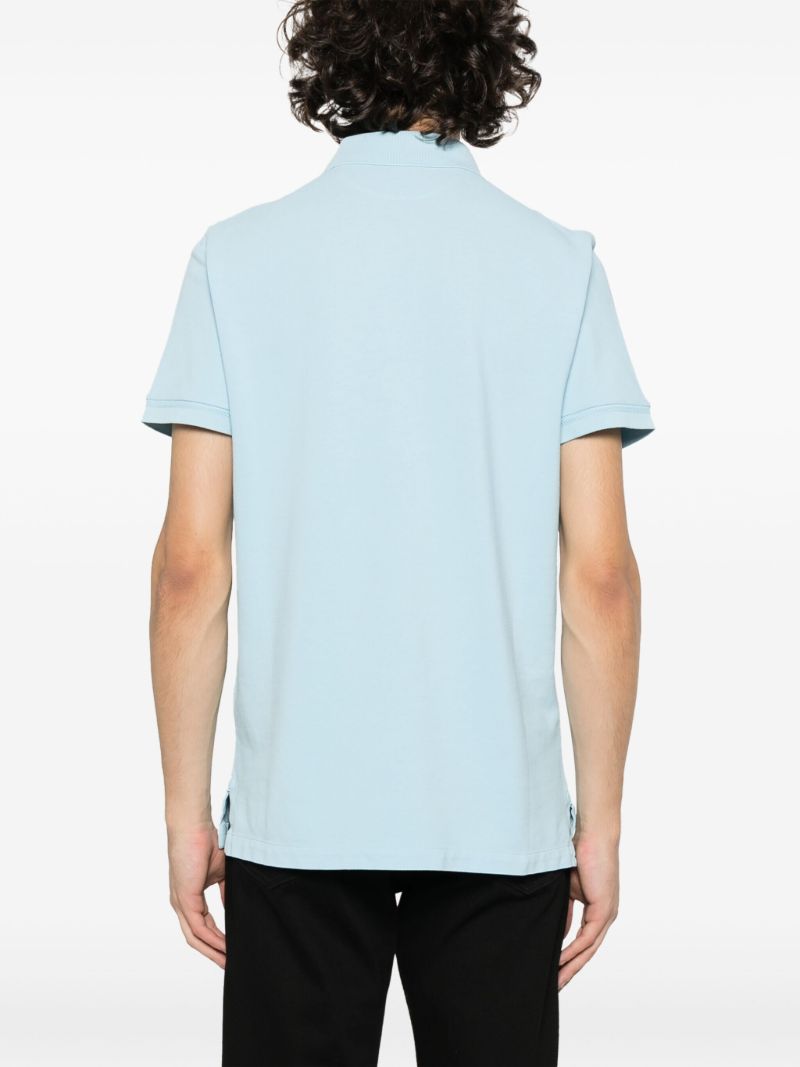 Blue Cotton PiquÃ_x0083_Â© Polo Shirt