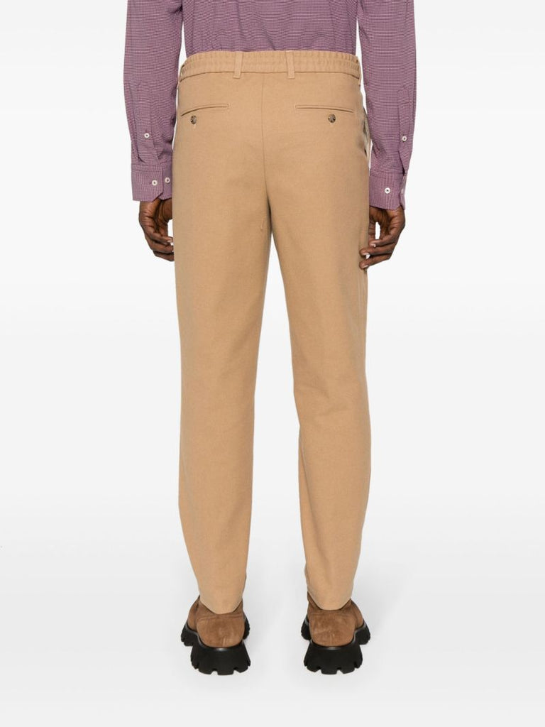 Neutral Tapered-leg Drawstring Trousers