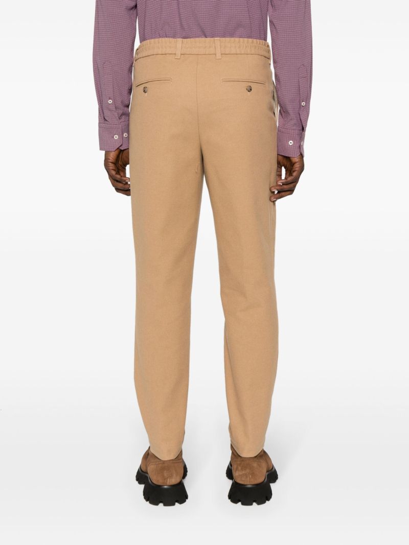 Neutral Tapered-leg Drawstring Trousers