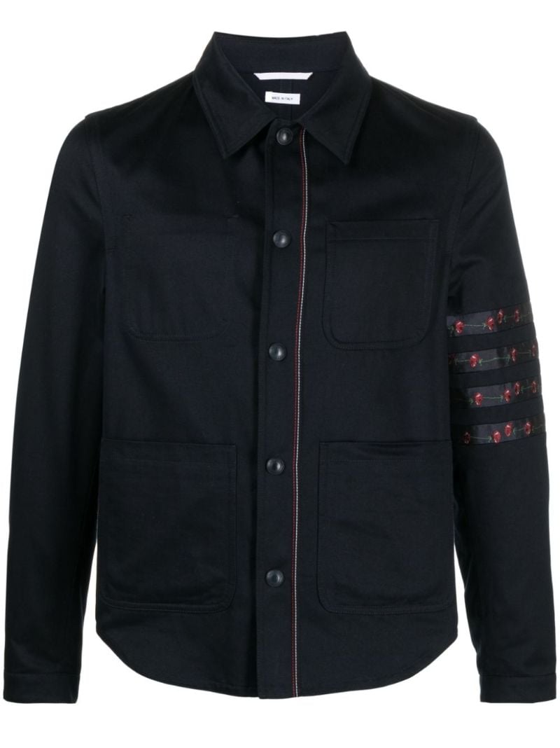 Blue 4-bar Cotton Shirt Jacket