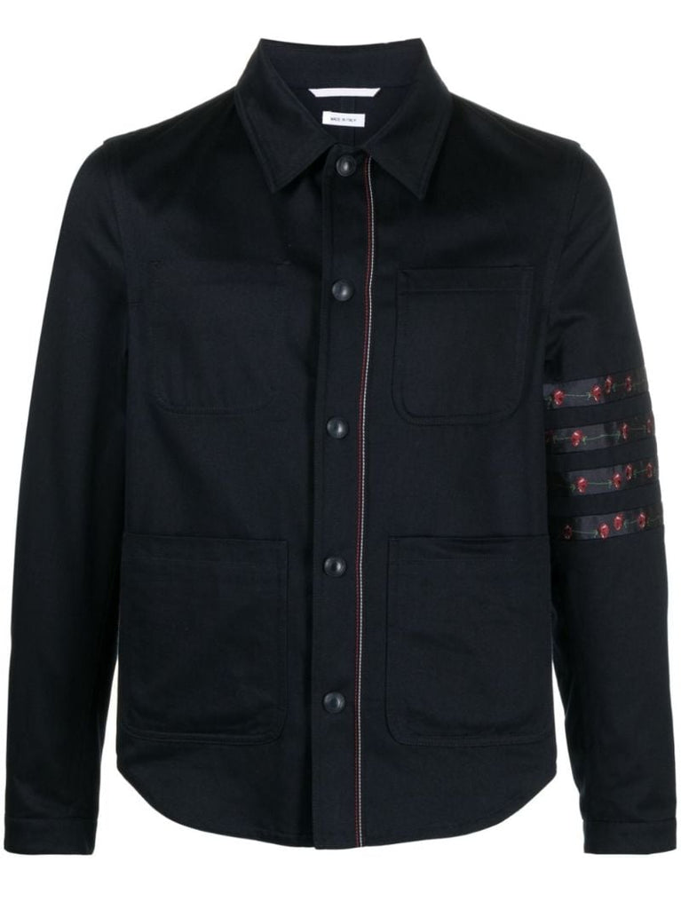 Blue 4-bar Cotton Shirt Jacket