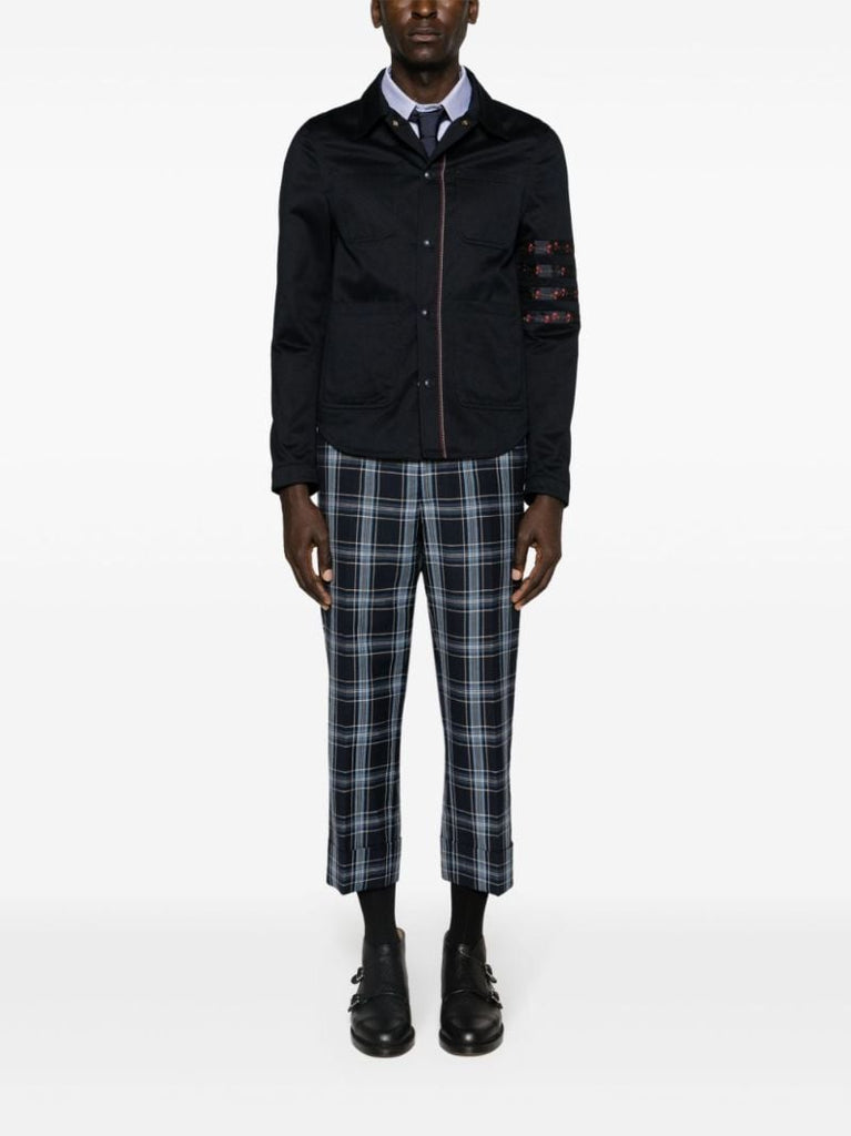 Blue 4-bar Cotton Shirt Jacket