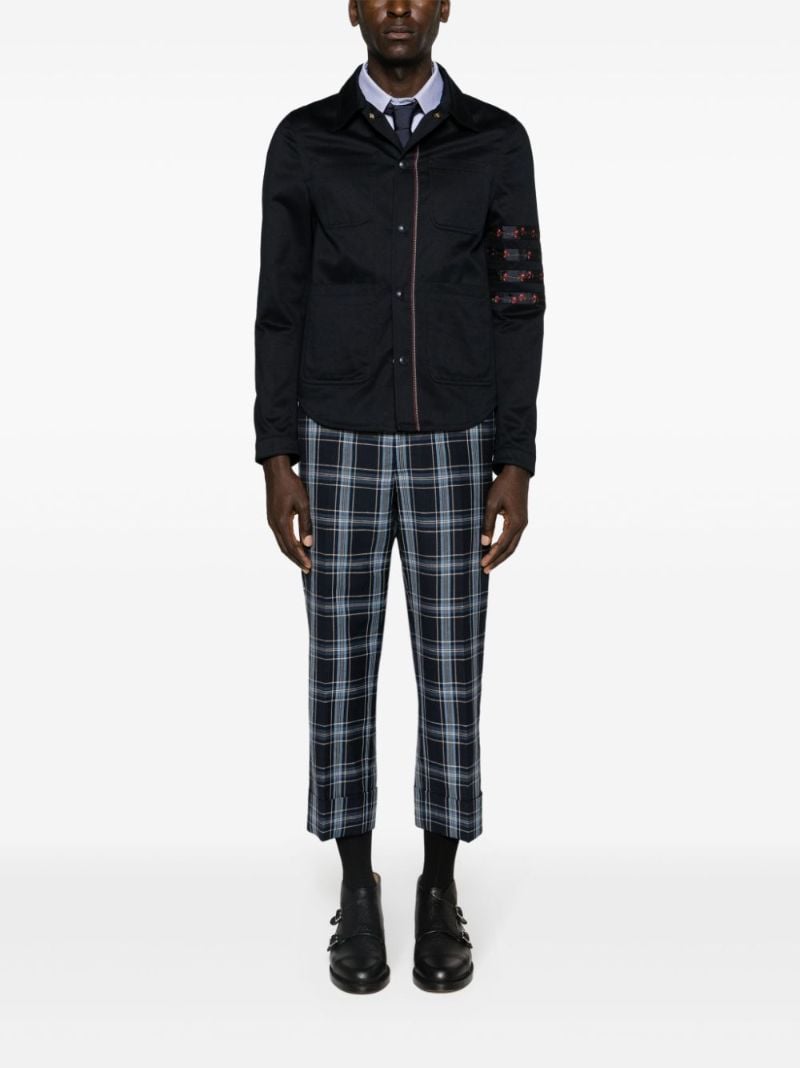 Blue 4-bar Cotton Shirt Jacket
