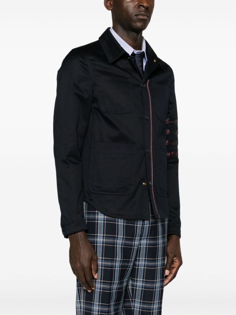 Blue 4-bar Cotton Shirt Jacket