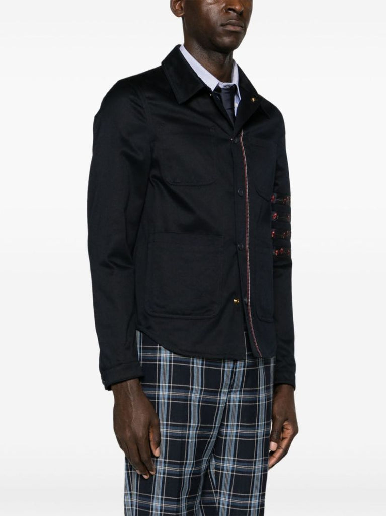 Blue 4-bar Cotton Shirt Jacket