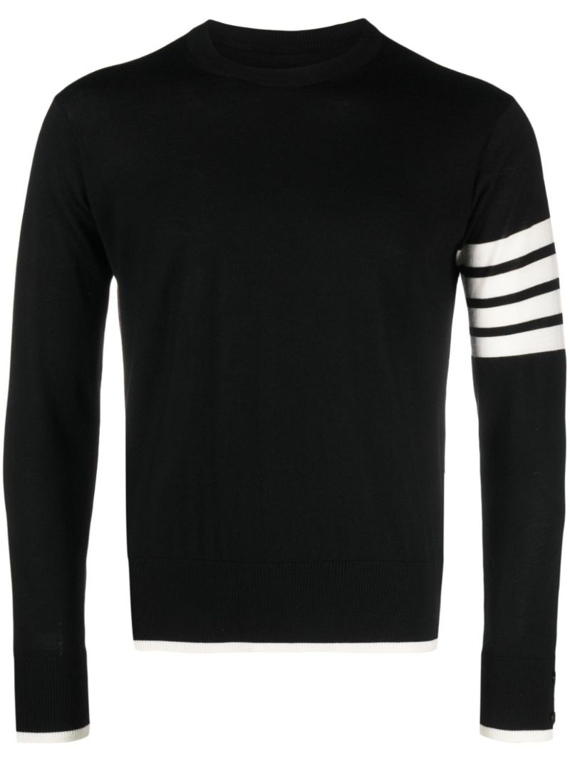 Black 4-bar Stripe Virgin Wool Sweater