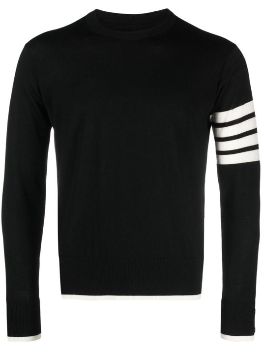 Black 4-bar Stripe Virgin Wool Sweater