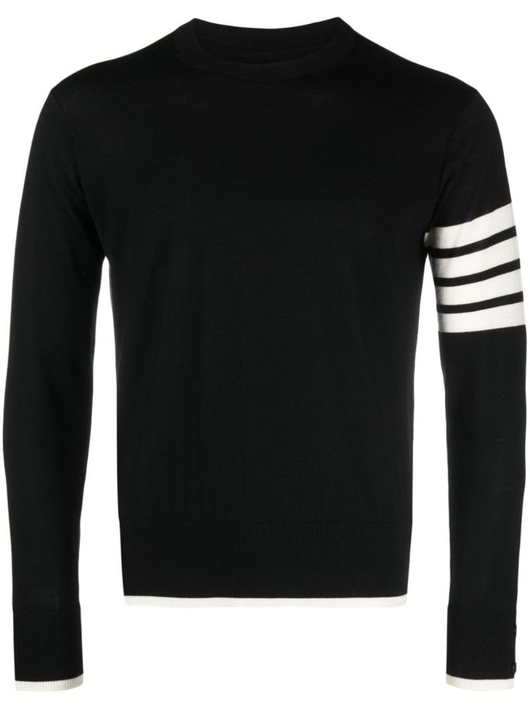 Black 4-bar Stripe Virgin Wool Sweater