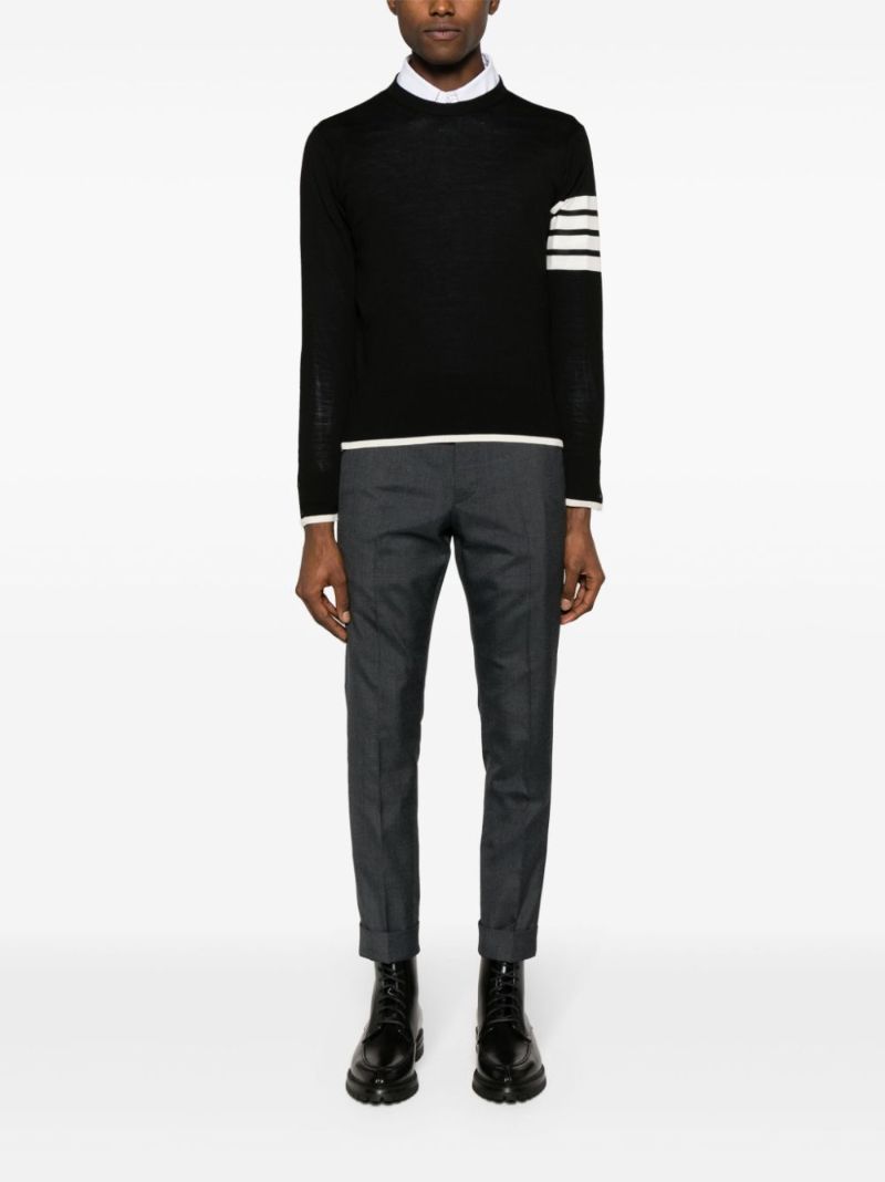 Black 4-bar Stripe Virgin Wool Sweater