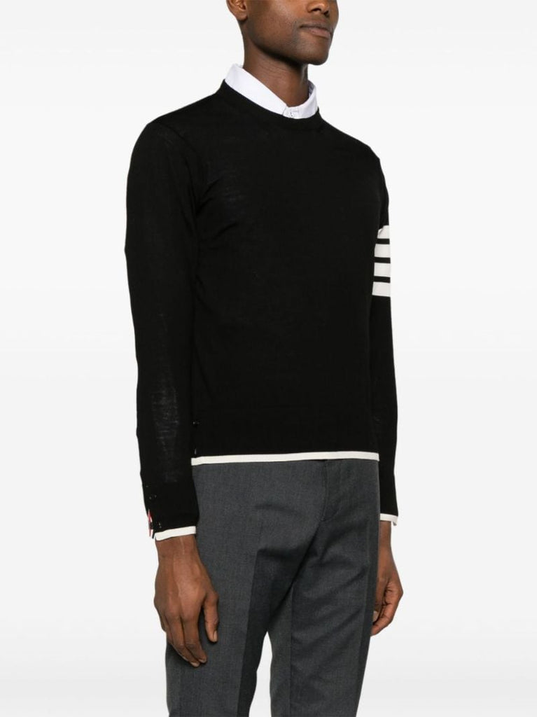 Black 4-bar Stripe Virgin Wool Sweater