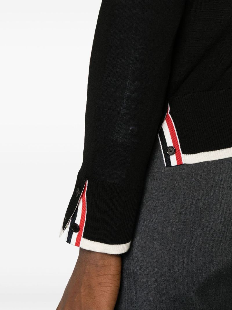 Black 4-bar Stripe Virgin Wool Sweater