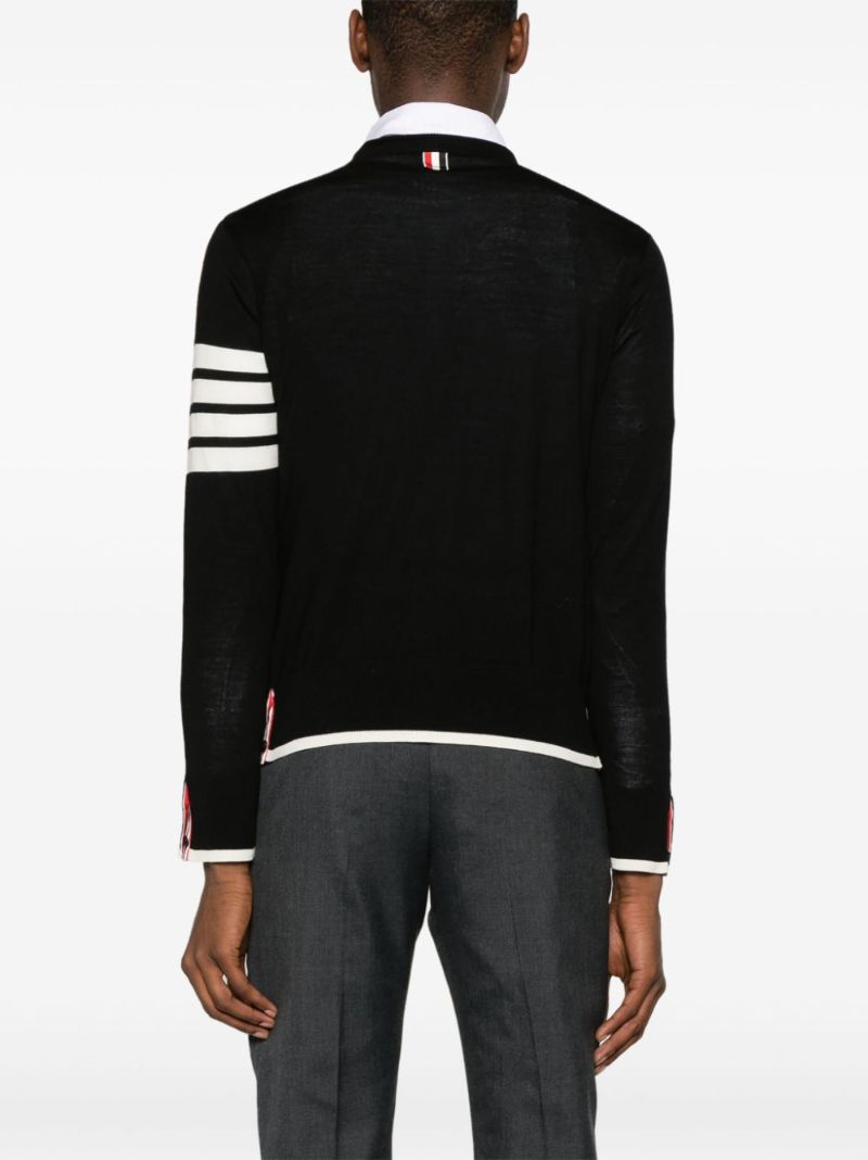 Black 4-bar Stripe Virgin Wool Sweater