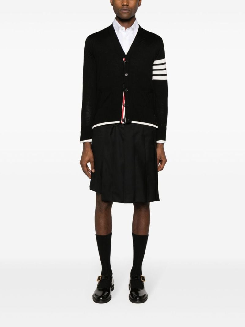 Black 4-bar Stripe Virgin Wool Cardigan