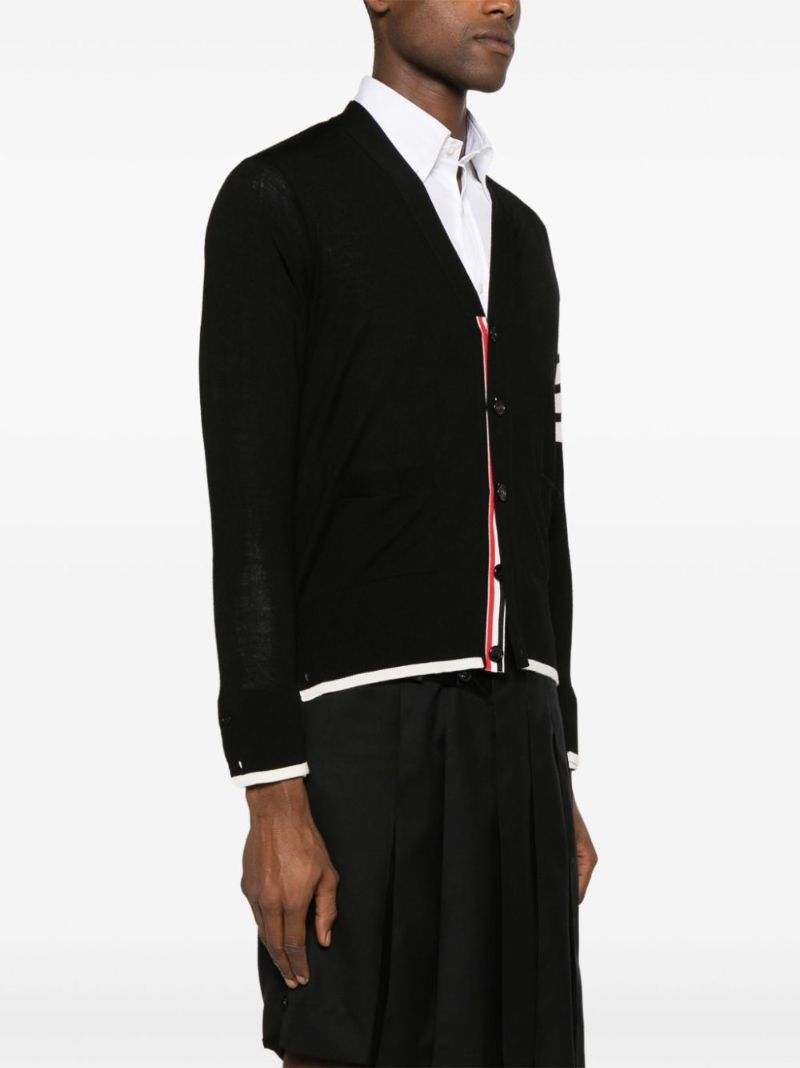 Black 4-bar Stripe Virgin Wool Cardigan