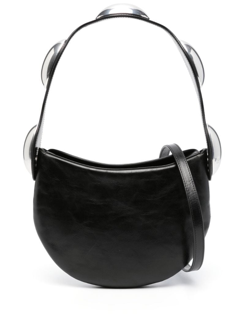 Black Dome Leather Shoulder Bag