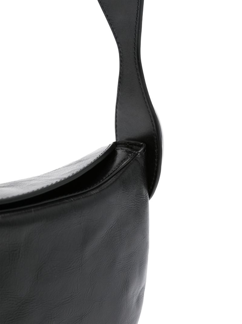 Black Dome Leather Shoulder Bag