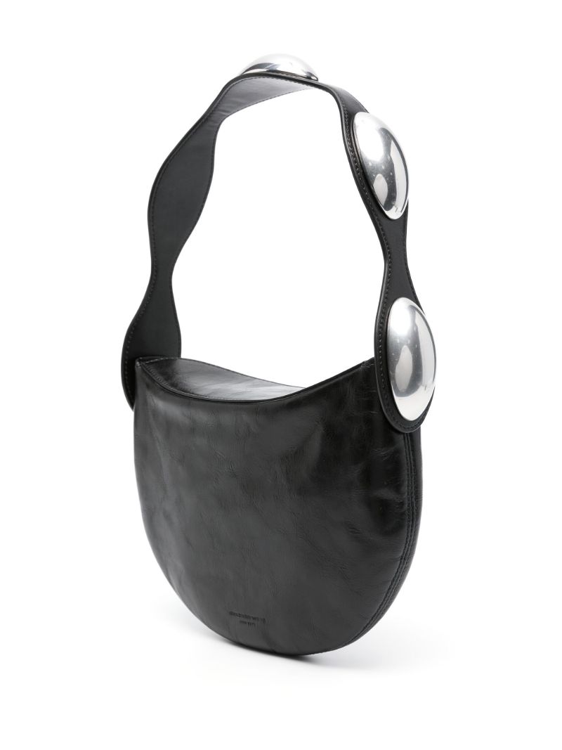 Black Dome Leather Shoulder Bag