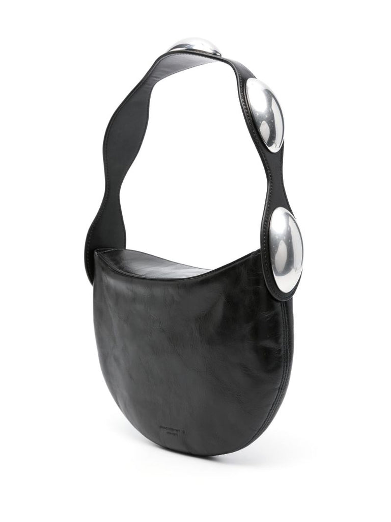 Black Dome Leather Shoulder Bag
