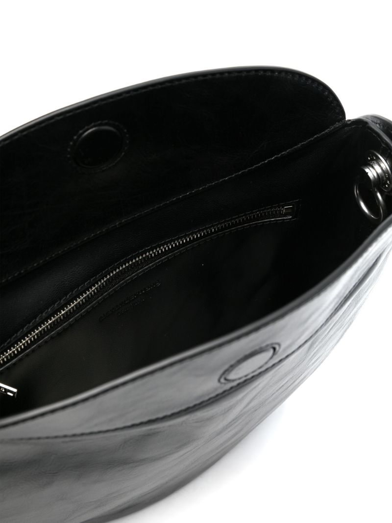 Black Dome Leather Shoulder Bag