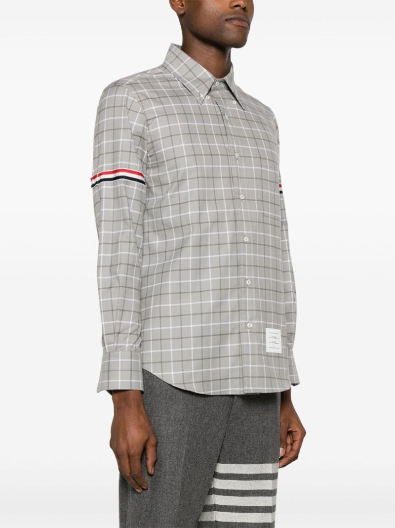 Grey Checked Armband Cotton Shirt